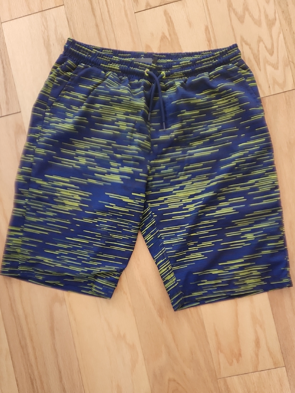 Eddie Bauer Kids XL Navy & Lime Athletic Shorts